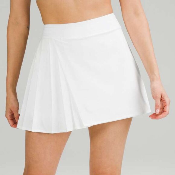 Lululemon Asymmetrical Pleated Tennis Skirt - 8 White - Picture 1 of 9